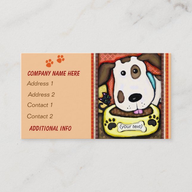 Custom Whimsical Dog / Pet Store Business Cards (Front)