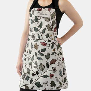 Custom Whimsical Flower & Vine Apron