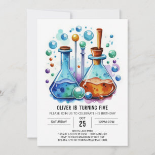 Custom Whimsy Experiment Scientist Birthday Invitation