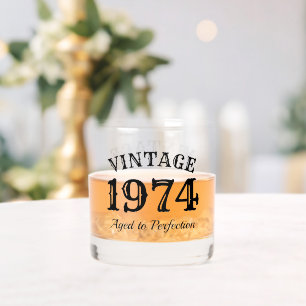 Custom whiskey drinking glass 50th Birthday gift