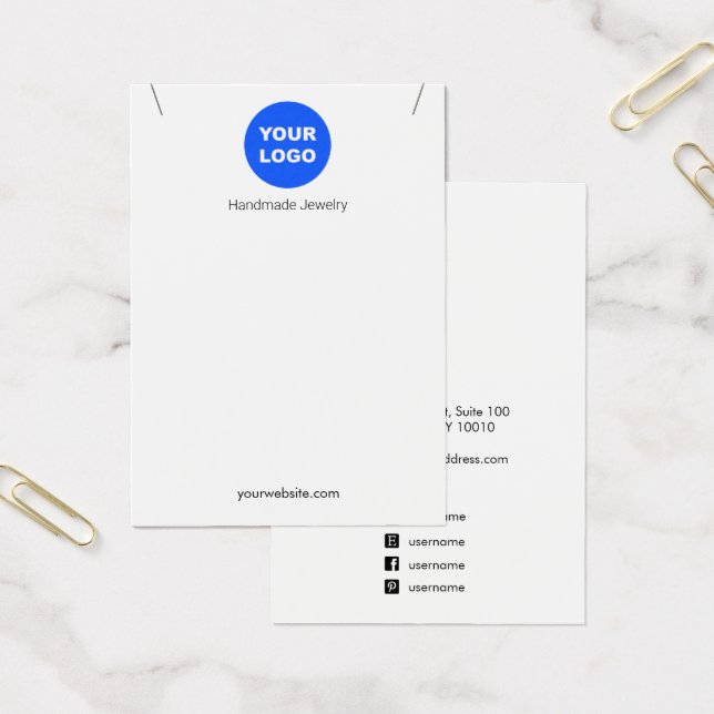 Custom White Add Logo Pendant Necklace Display (Office)