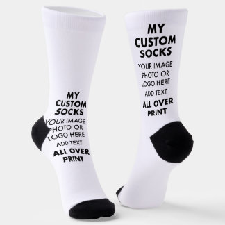 Custom WHITE All Over Print Men's Premium Socks