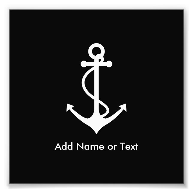 Custom White Anchor Add Your Own Text Photo Print (Front)
