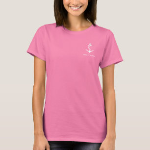 Custom White Anchor Add Your Own Text T-Shirt
