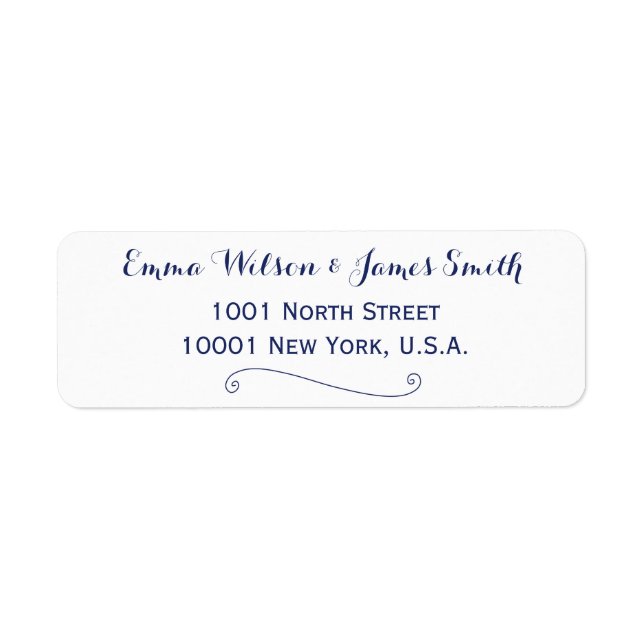 Custom White And Blue Personalised Address Labels (Front)
