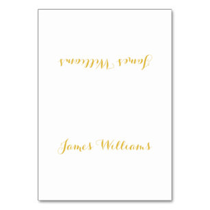 Custom White And Gold Place Setting Cards