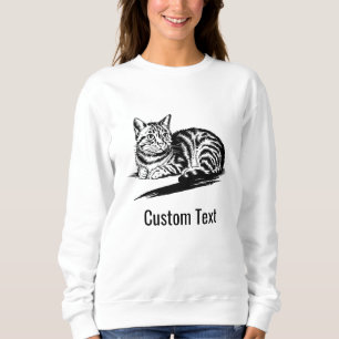 Custom White Black Cat Mum Cute Graphic Pet Photo Sweatshirt