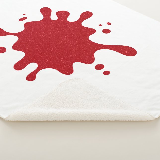 Custom White Blanket with Tomato Red Splatter Art (3/4)