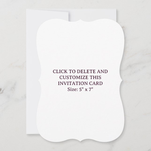 Custom White Bracket 5" x 7" Flat Invitation (Front)