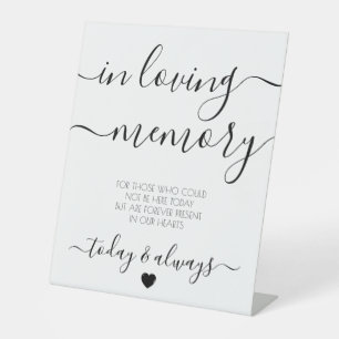 Custom White Calligraphy Memorial Pedestal Sign