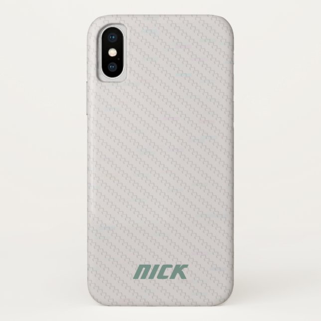 Custom white carbon fibre Iphone x case (Back)