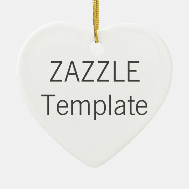 Custom White Ceramic HEART Christmas Tree Ornament (Front)