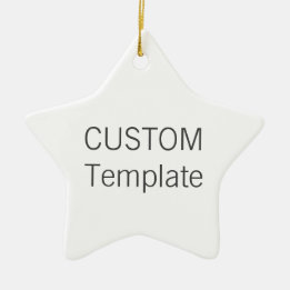 Custom White Ceramic STAR Christmas Tree Ornament