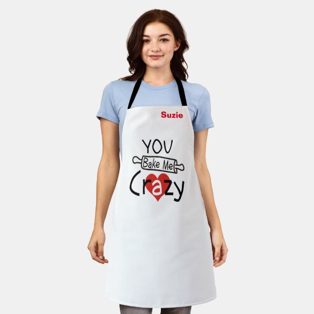 Custom White Chef  Baker Name Funny Personalised  Apron (Worn)