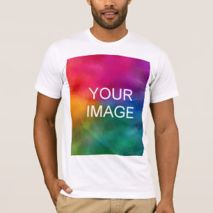 Custom White Colour Add Image Logo Template T-Shirt