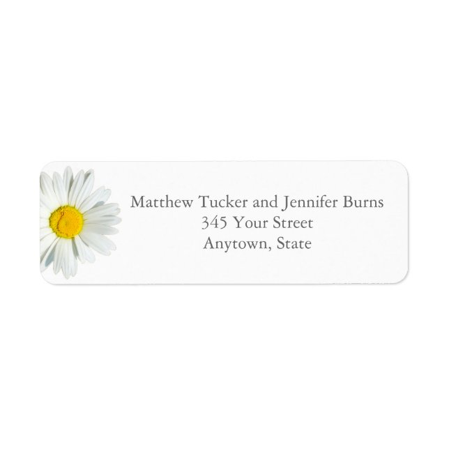 Custom White Daisy Envelope Return Address Labels (Front)