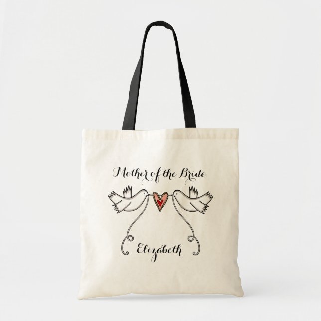 Custom White Doves Wedding Bridal Shower Hen Do  Tote Bag (Front)
