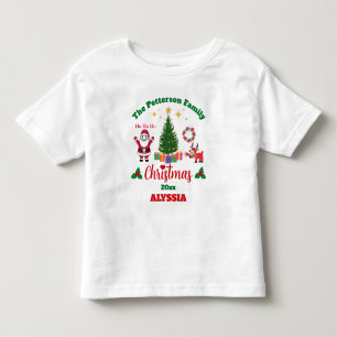 Custom White Family Christmas Santa Claus Reindeer Toddler T-Shirt