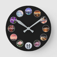 Custom White Framed 12 Photo Clock 
