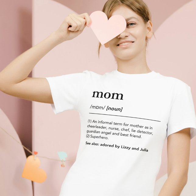 Custom white funny mum dictionary kids names T-Shirt (Creator Uploaded)