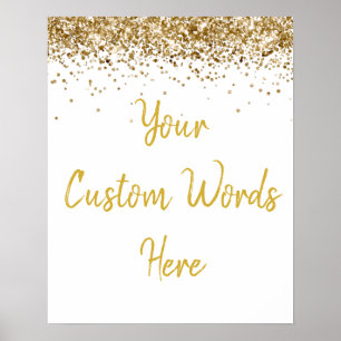 Custom White & Gold Anniversary Party Welcome Sign