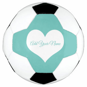Custom White Heart Add Your Name Football