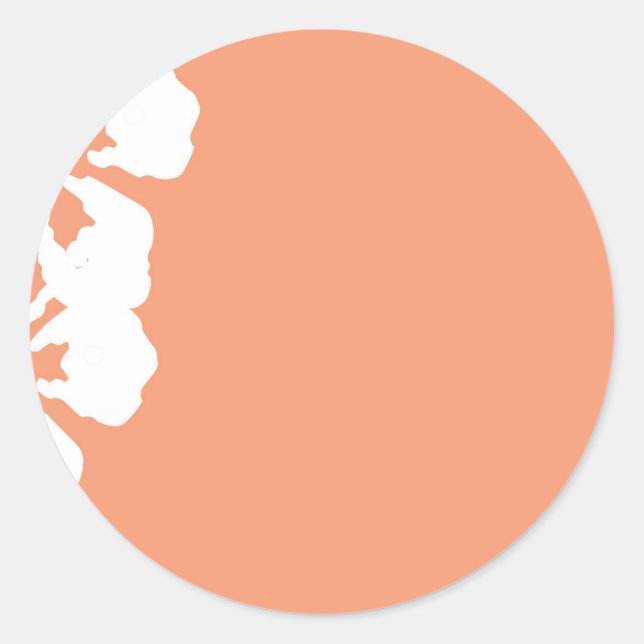 Custom White Hibiscus Design Classic Round Sticker (Front)