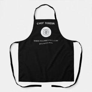 Custom White Logo Design for Business Promotion Apron