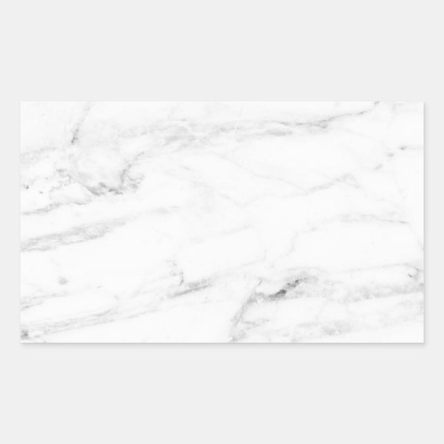 Custom White Marble Blank Elegant Template Rectangular Sticker (Front)