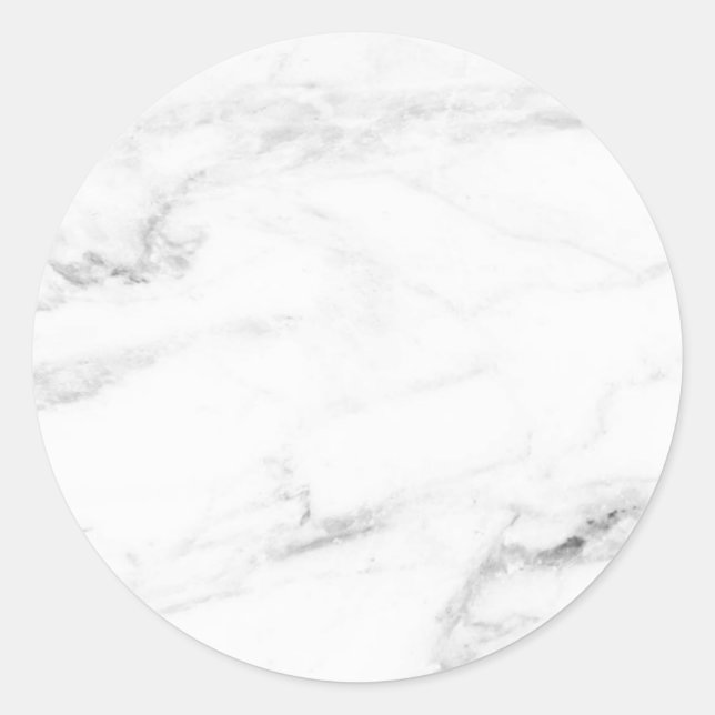 Custom White Marble Blank Template Modern Classic Round Sticker (Front)