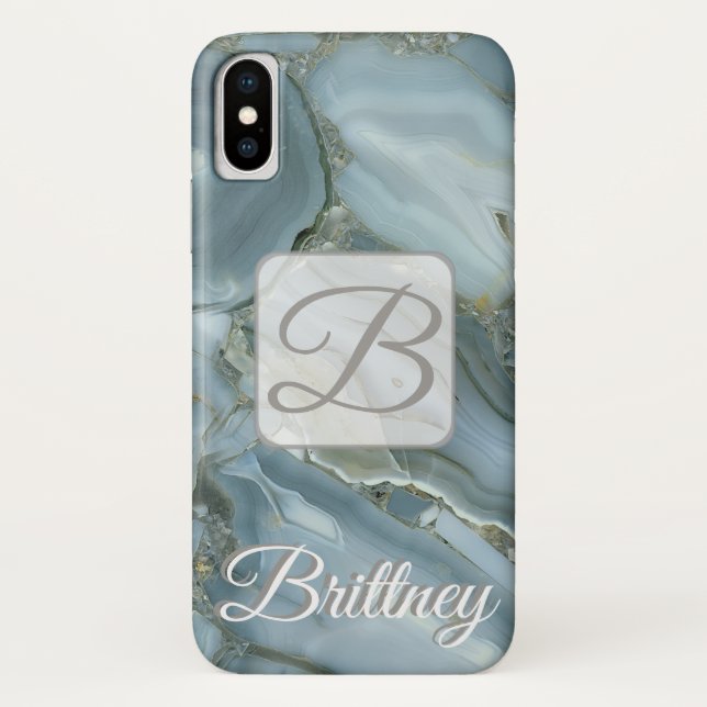 Custom White marble Iphone x case (Back)