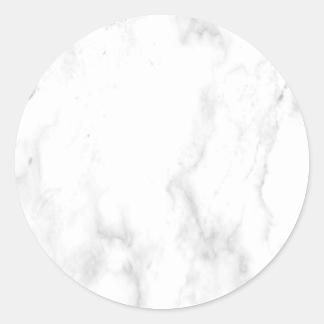 Custom White Marble Modern Elegant Blank Template Classic Round Sticker (Front)