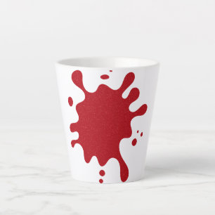 Custom White Mug with Tomato Red Splat Design