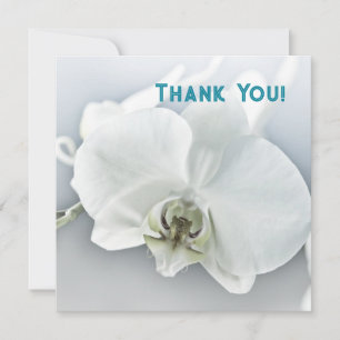 Custom White Orchid Thank You Floral Card