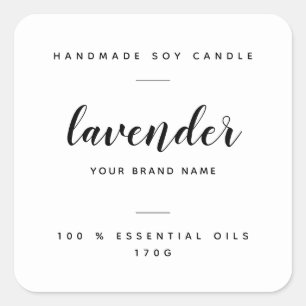 Custom white packaging candle product label
