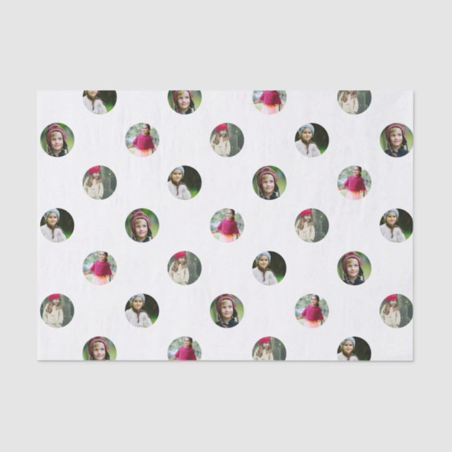Custom White Photo Dot Tissue Paper (Front)