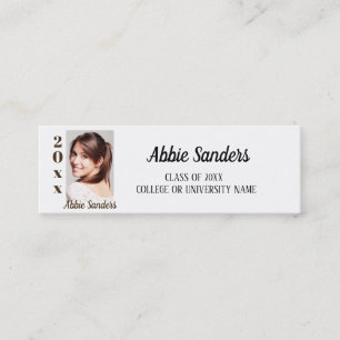 Custom White Photo Graduation Insert Name Card