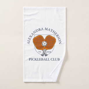 Custom White Pickleball Club Player Team Sports Hand Towel