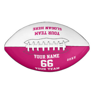 Custom white pink Football with Name, Number, Team American Football