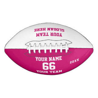 Custom white pink Football with Name, Number, Team American Football