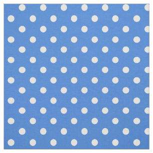 Custom White Polka Dots on Blue Patterned Fabric