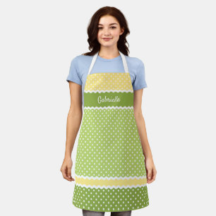 Custom White Polka Dots On Summer Citrus Colours Apron