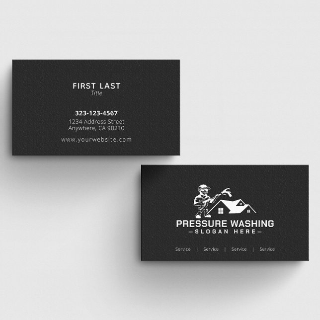 Custom White Pressure Washing Black Business Cards (Creator Uploaded)