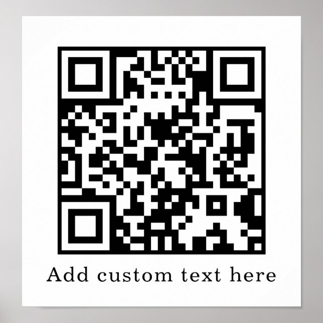 Custom White QR Code | Minimalist Text Display Poster (Front)