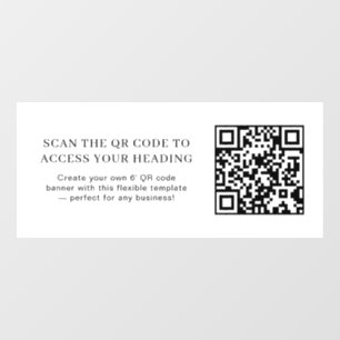 Custom White QR Modern Minimal Promotional Window Cling