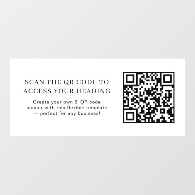 Custom White QR | Modern Minimal Promotional  Window Cling (Sheet)