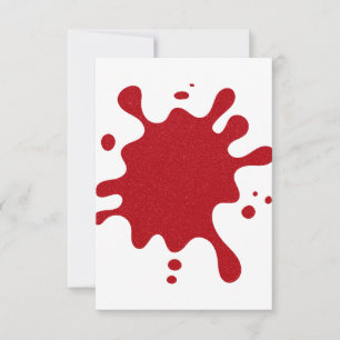 Custom White & Red Inkblot RSVP Card