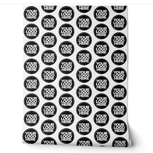 Custom White Repeating Logo Background Wallpaper (Unrolling)