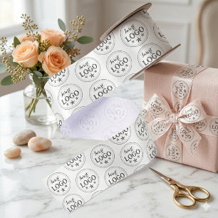 Custom White Satin Ribbon with Your Business Logo