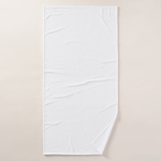 Custom white simple Design Add Photo or Text Bath Towel (Bath Towel)